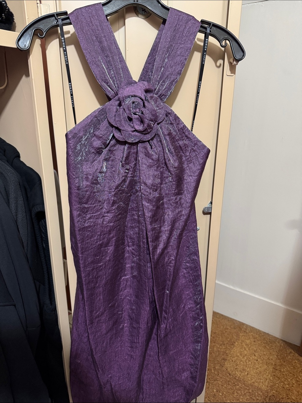 Alexia Admor Purple Strapless Dress with Rosette Front